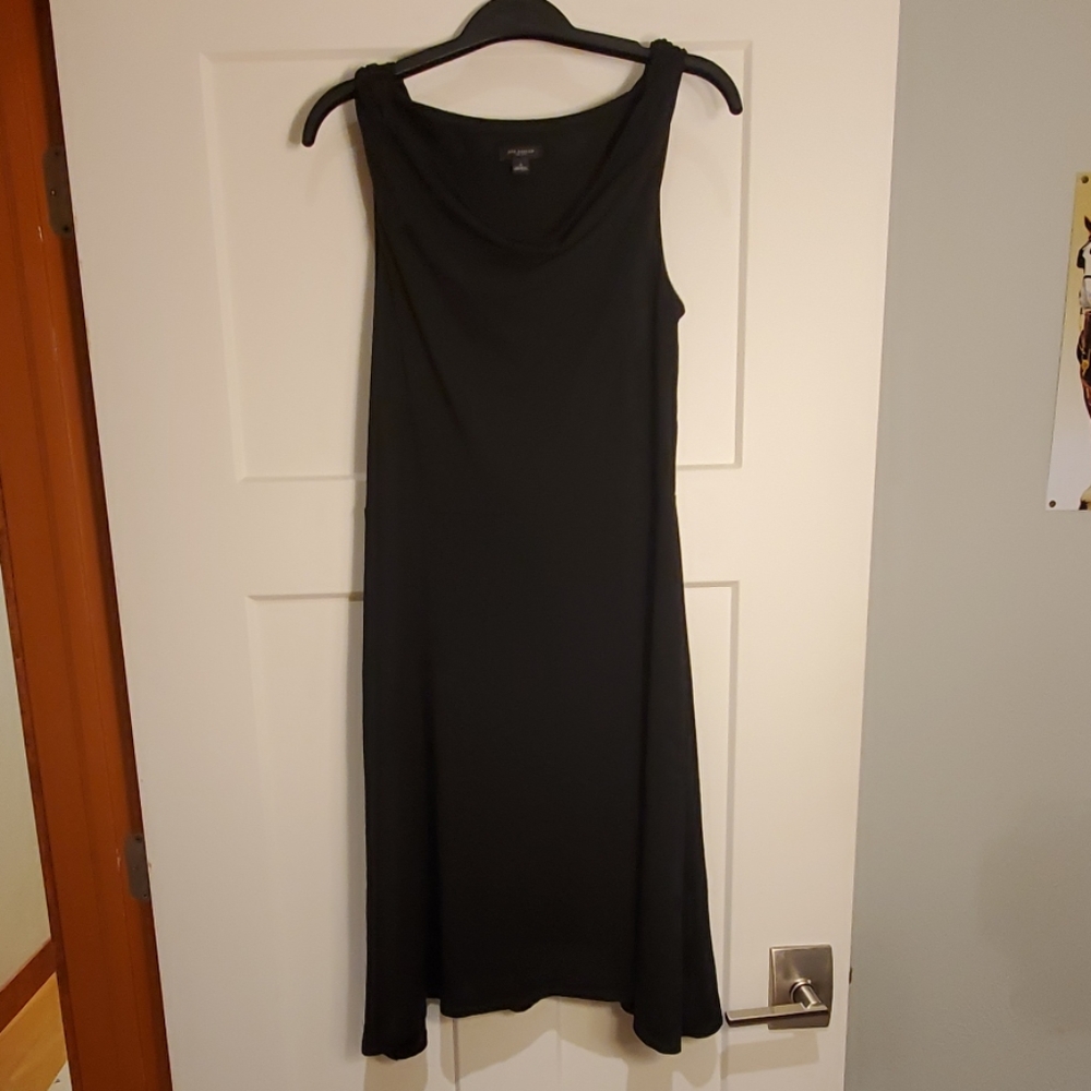 Little black dress with drappy front